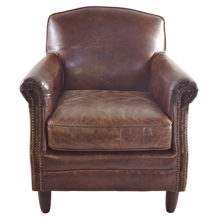 Williston Forge Coakley Slipcovered Leather Club Chair Reviews